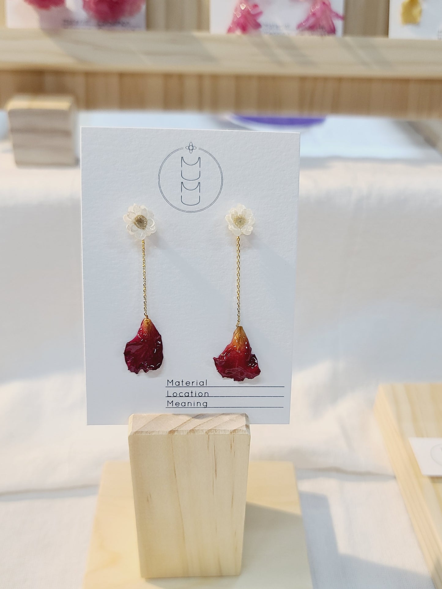 Starflower with Rose petal Earrings