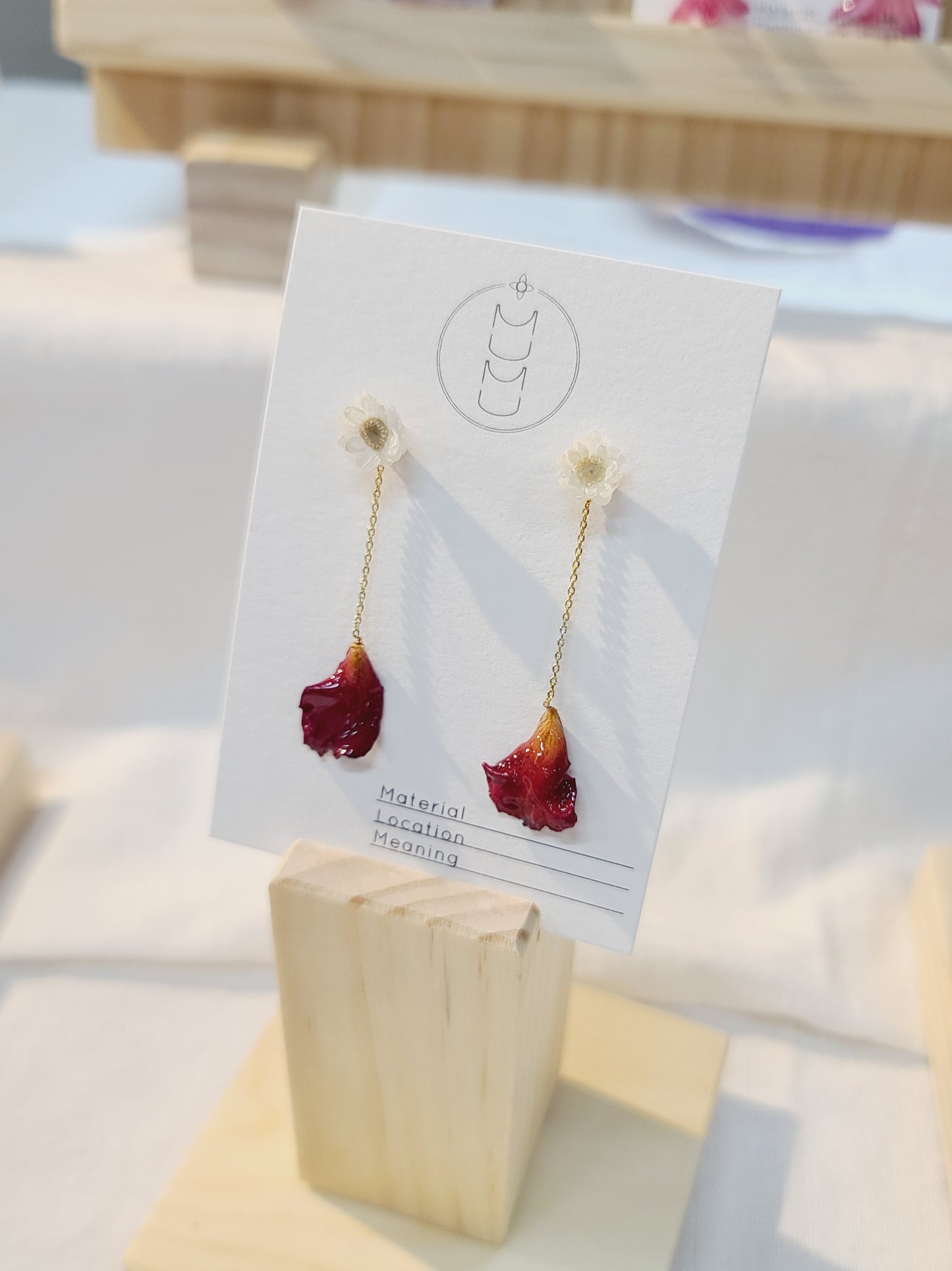 Starflower with Rose petal Earrings