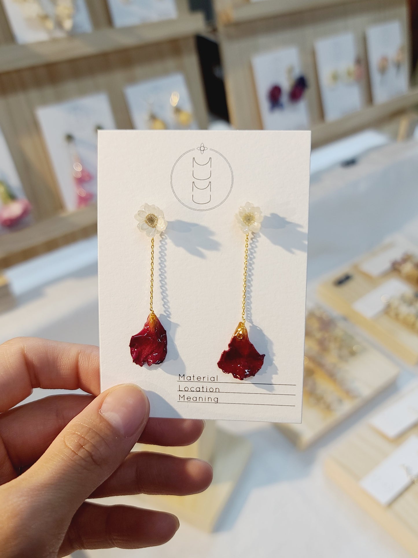 Starflower with Rose petal Earrings