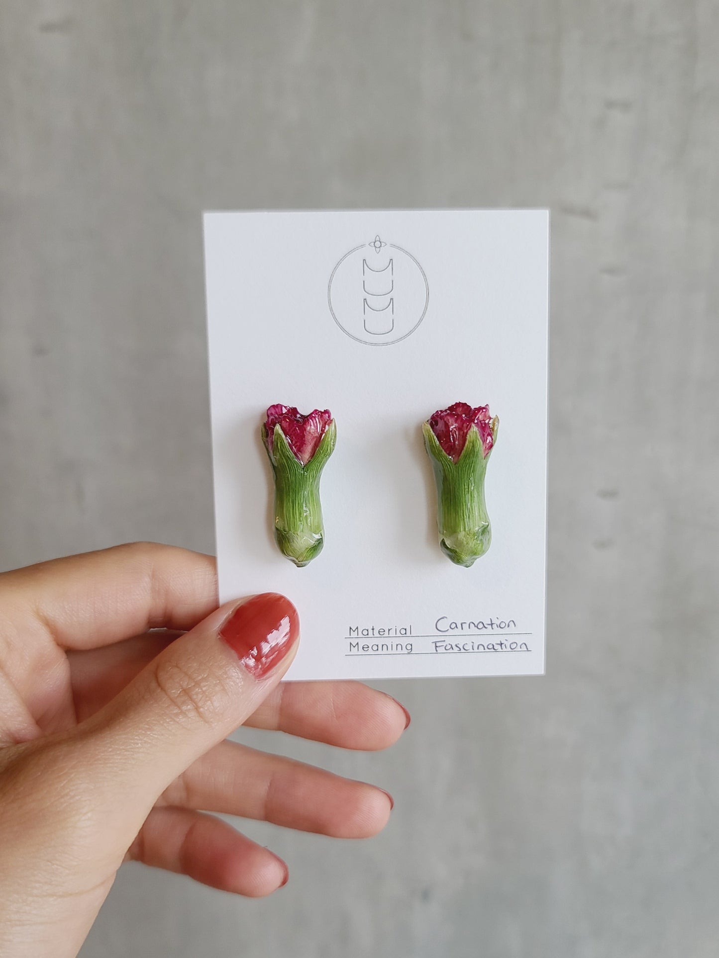 Carnation Bud Stud Earrings