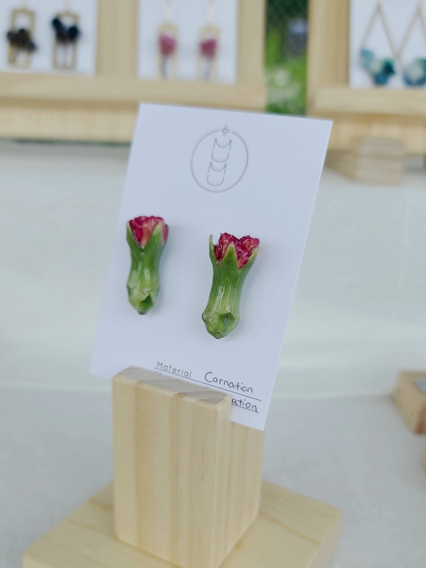 Carnation Bud Stud Earrings