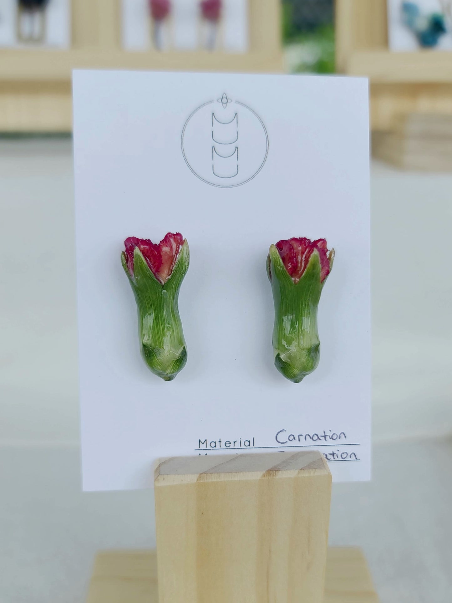 Carnation Bud Stud Earrings