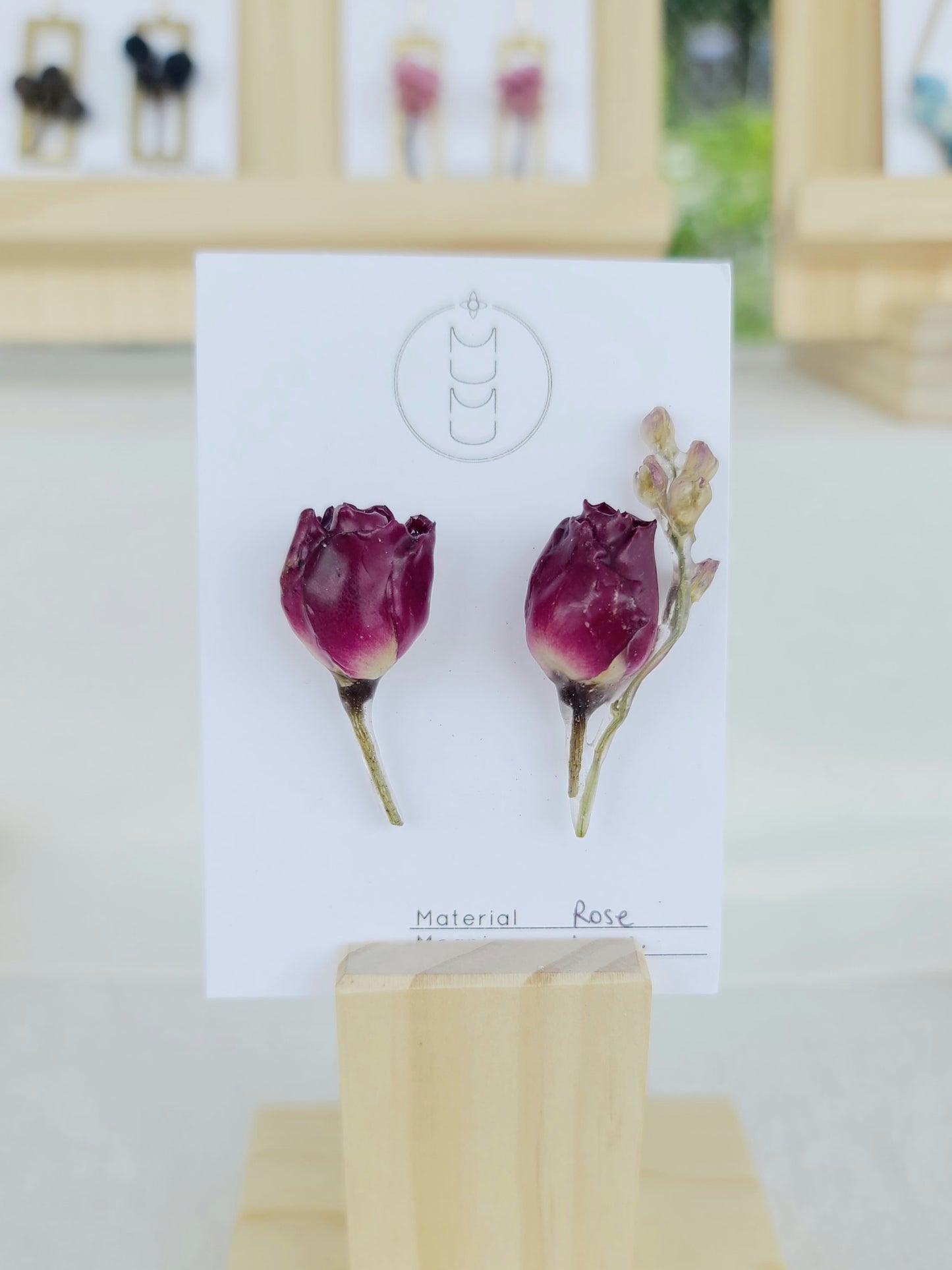 Rose x Delphinium Stud Earrings