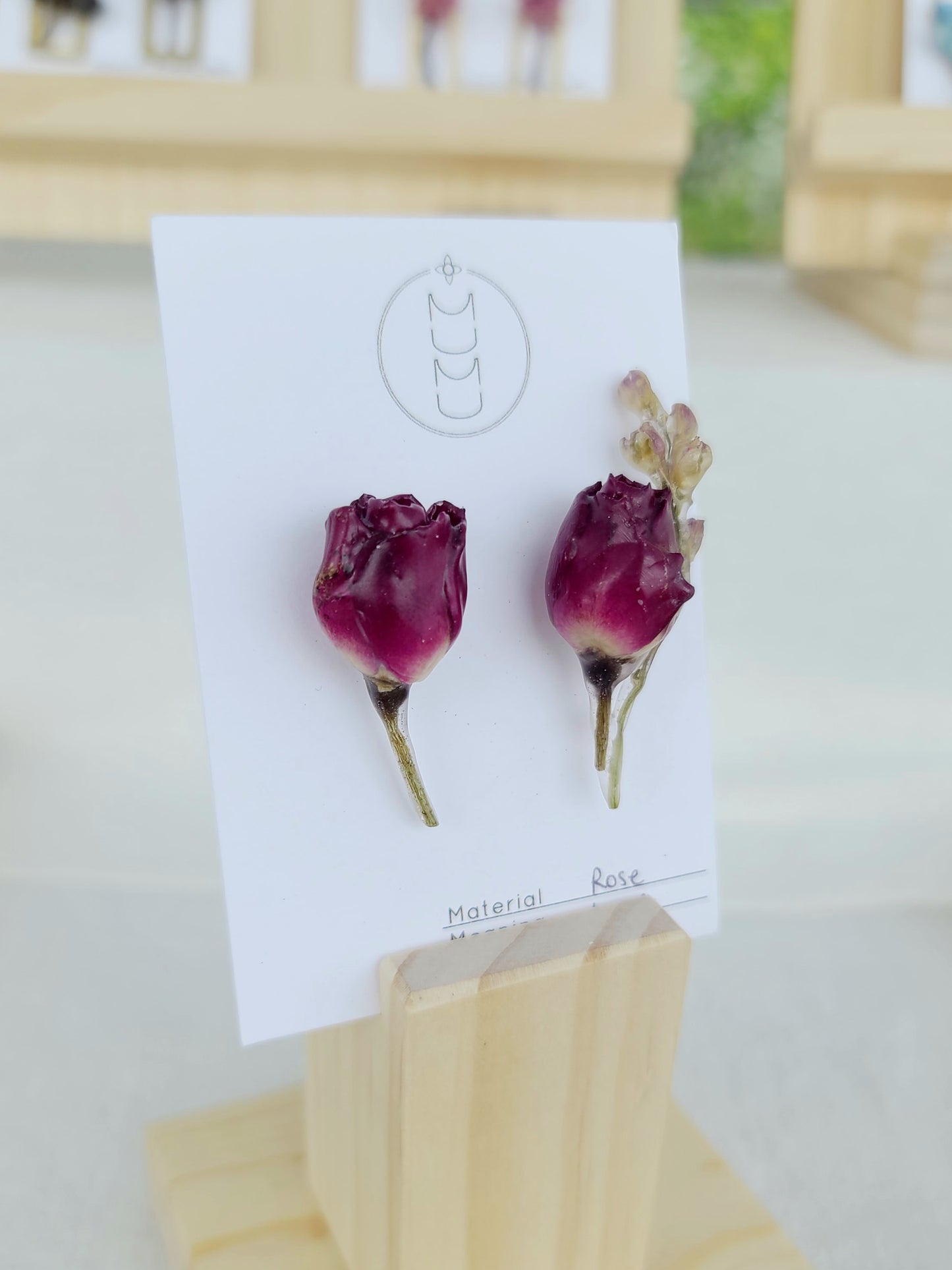 Rose x Delphinium Stud Earrings