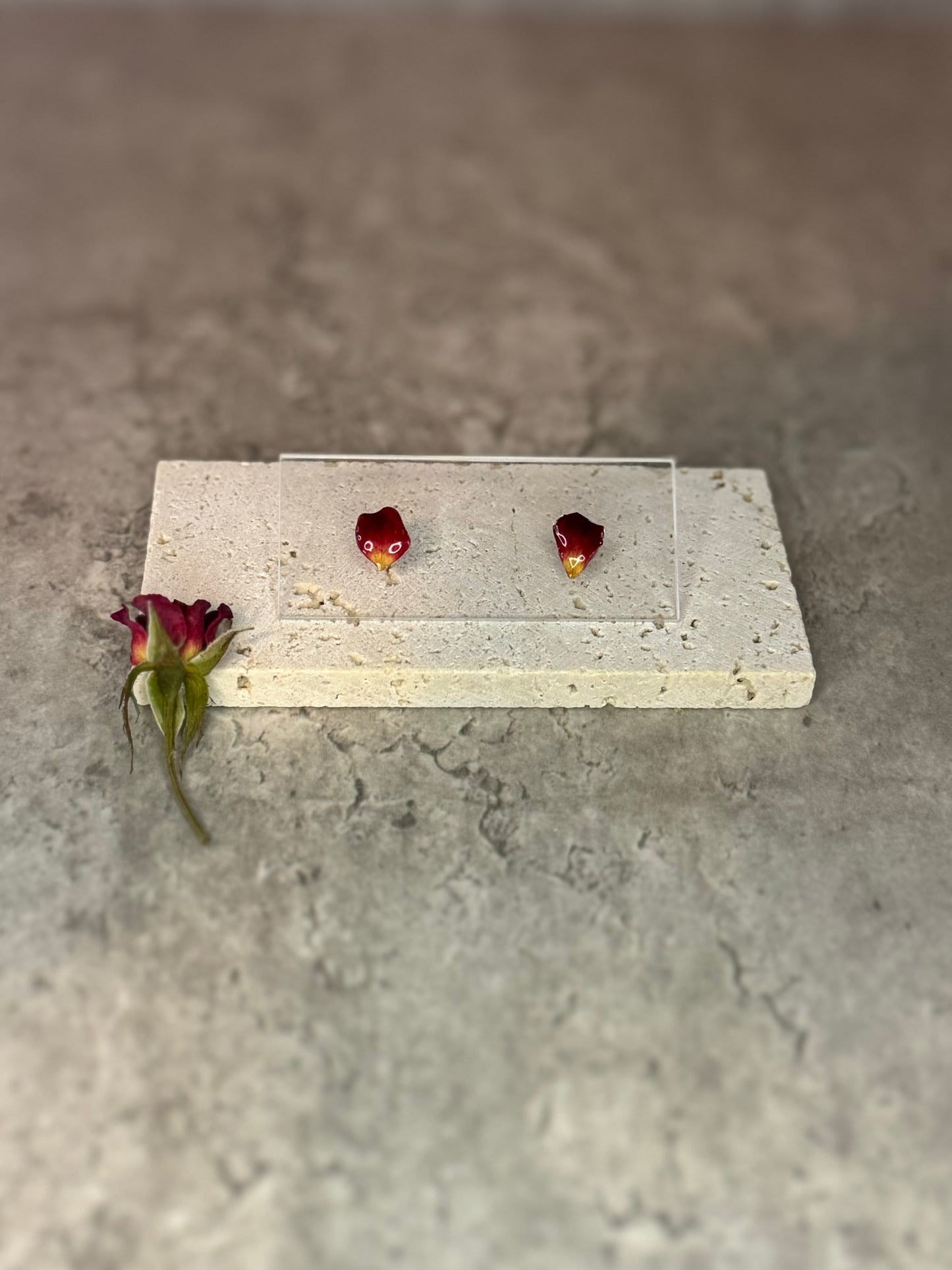 Rose Petal Stud Earrings