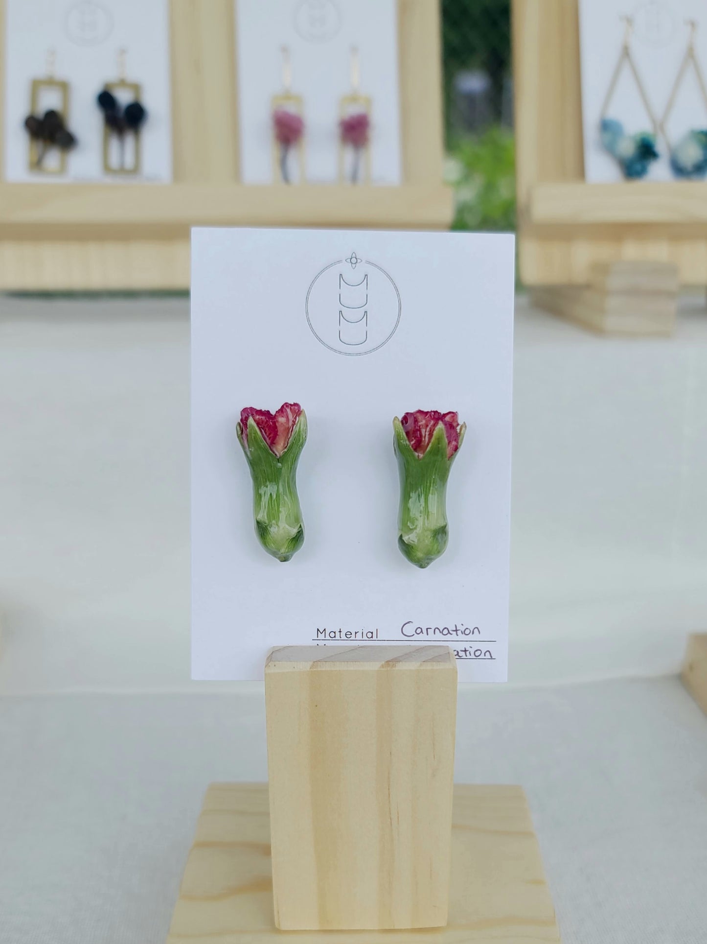 Carnation Bud Stud Earrings