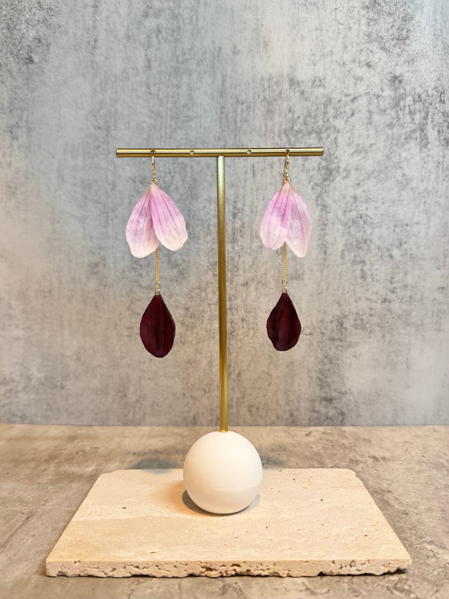 Dahlia petal dangle ~Pink x Burgundy~