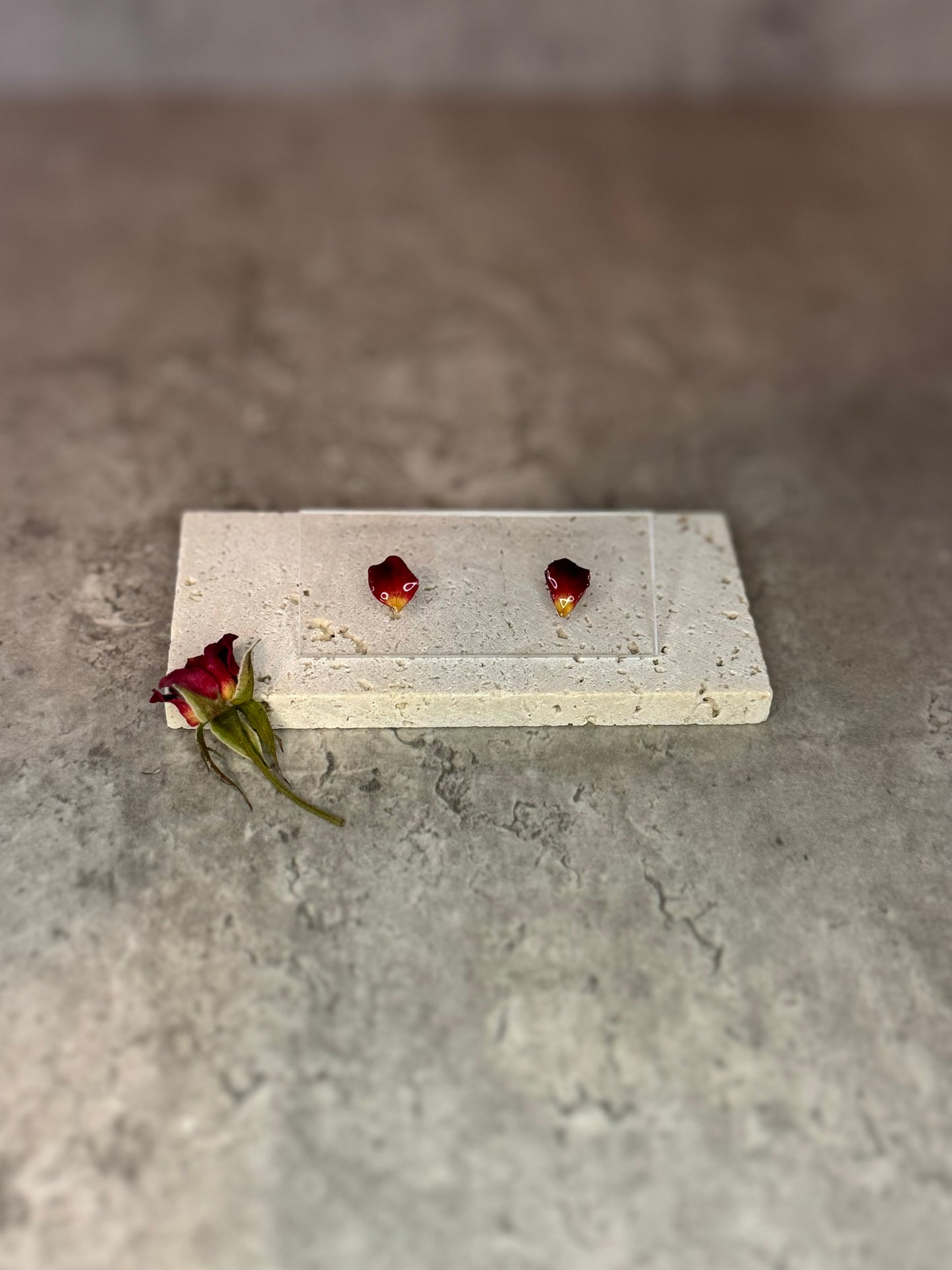 Rose Petal Stud Earrings